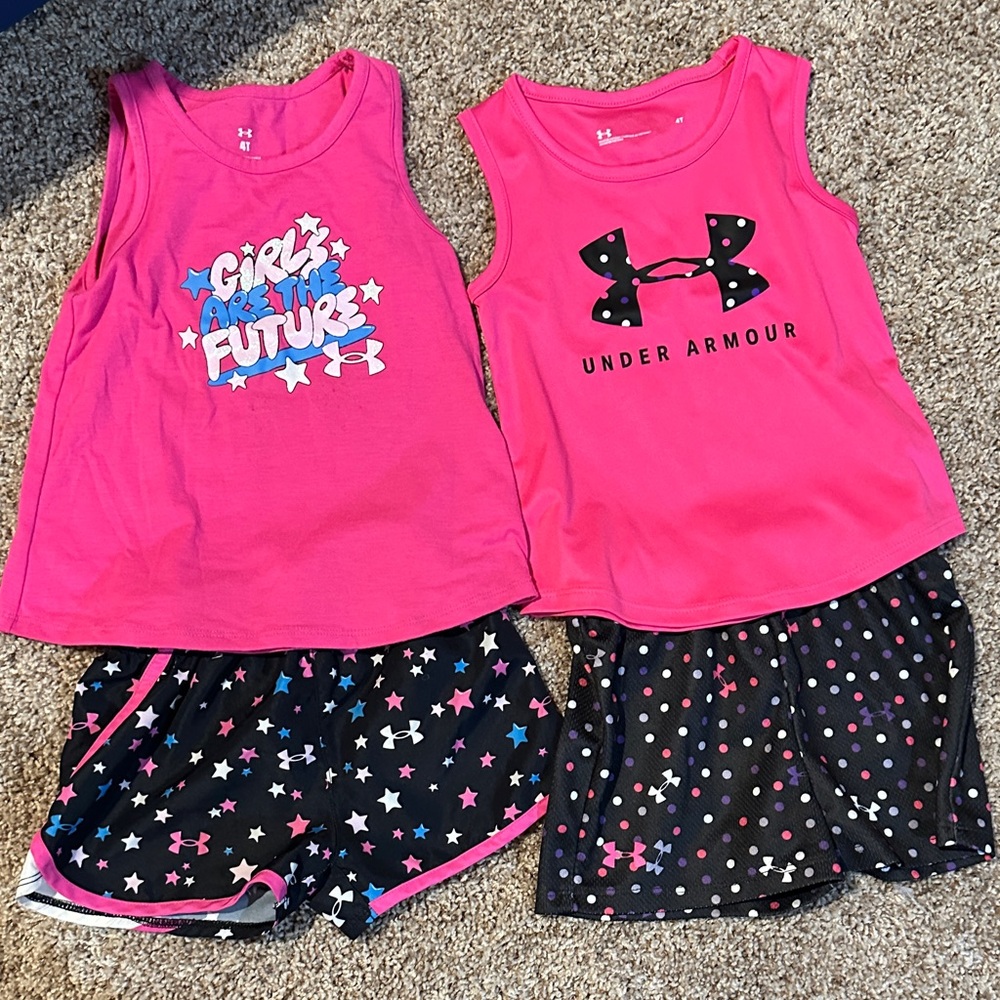 Under Armour Pink Tank and Starry Shorts Set
